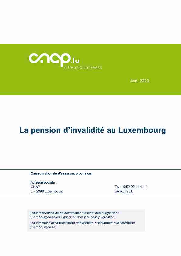 La pension dinvalidité au Luxembourg