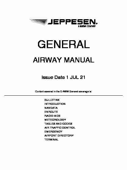 Jeppesen Airway Manual — General