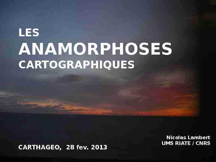 anamorphoses - cartographiques