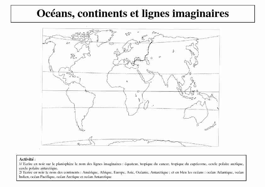 Océans continents et lignes imaginaires