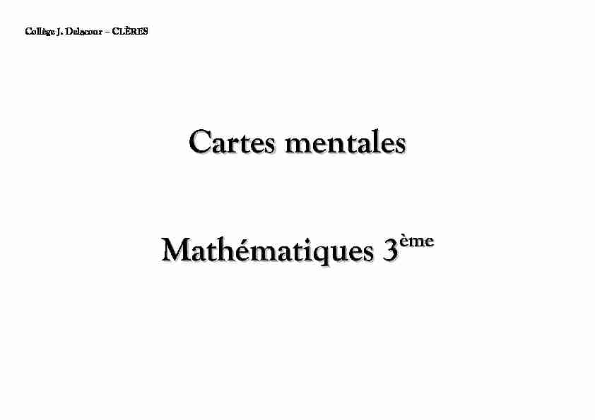 Cartes mentales Mathématiques 3ème