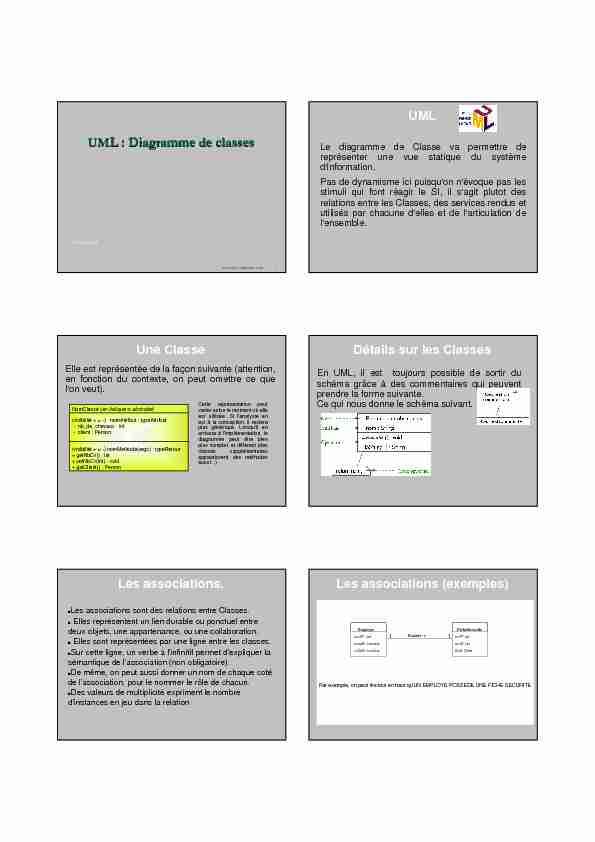 UML : Diagramme de classes