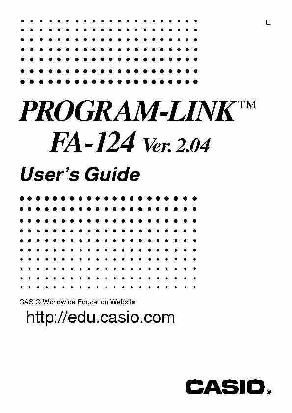 PROGRAM-LINK FA-124 Ver 2 - Math Education  CASIO