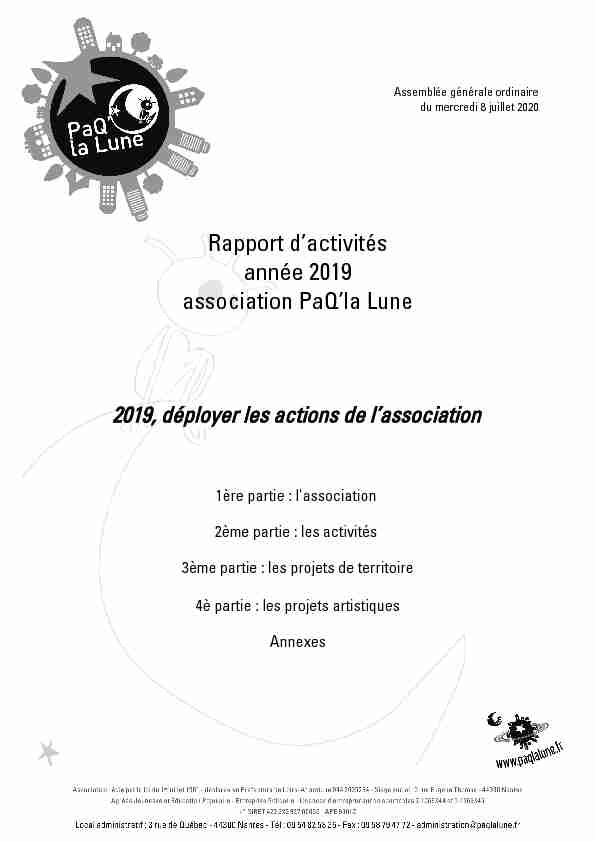 Rapport dactivités année 2019 association PaQla Lune