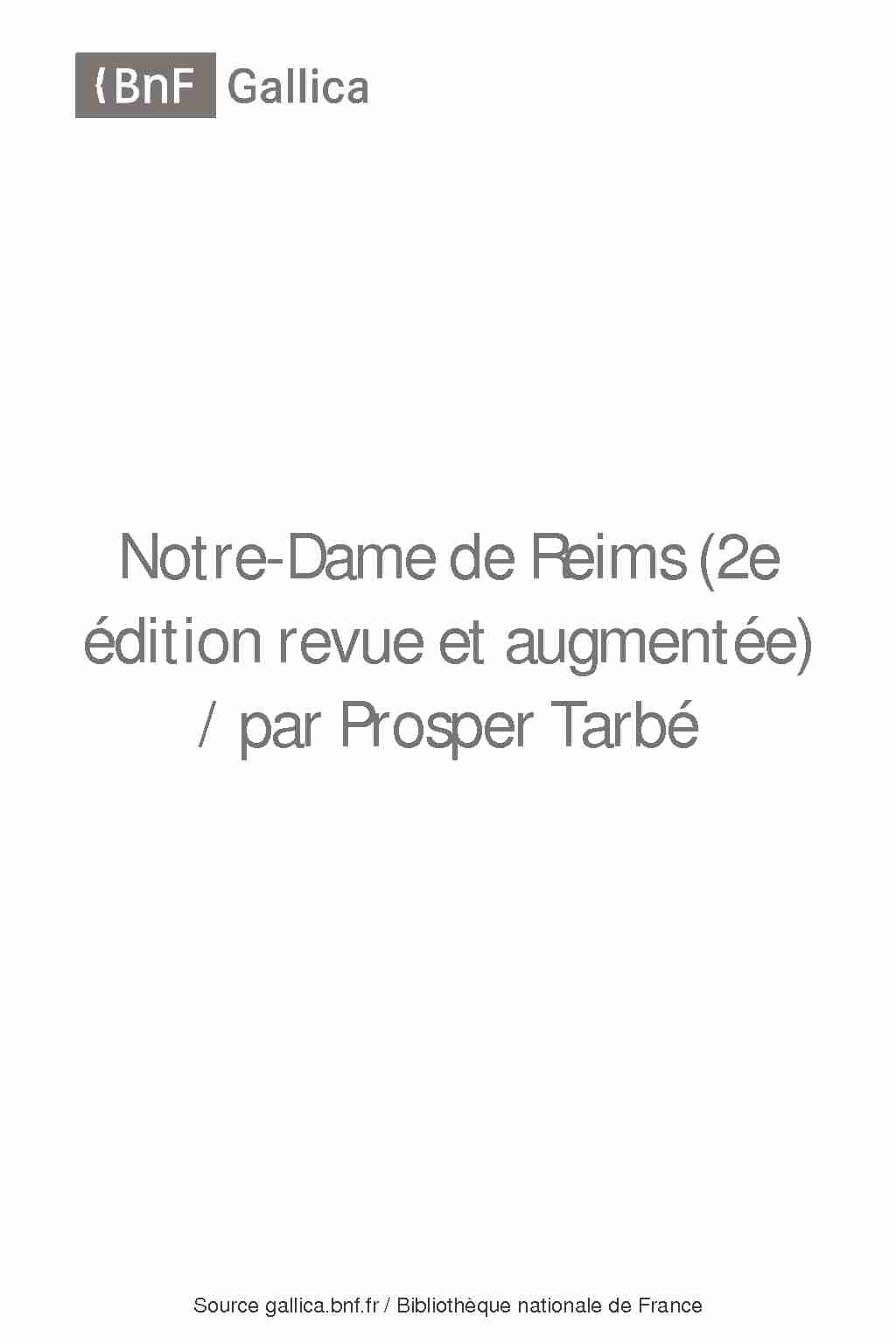 [PDF] Notre-Dame de Reims - Gallica - BnF