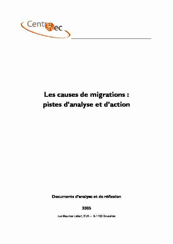 [PDF] Les causes de migrations - Centre Avec