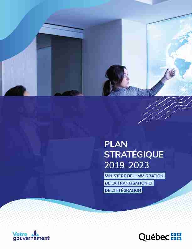 Plan stratégique 2019-2023 du ministère de lImmigration de la