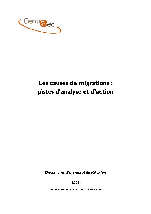 [PDF] Les causes de migrations - Centre Avec
