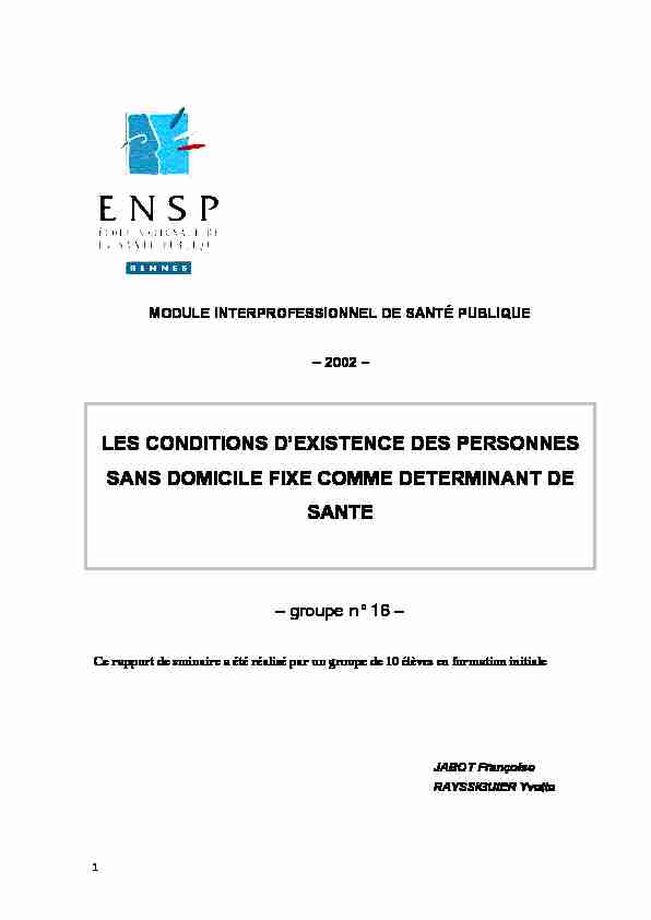 [PDF] LES CONDITIONS DEXISTENCE DES PERSONNES SANS