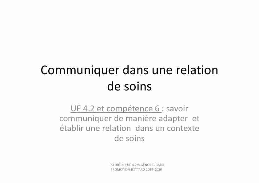 UE 4.2 et compétence 6 : savoir communiquer de manière adapter