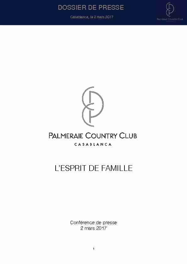 [PDF] Dossier de presse - Palmeraie country club