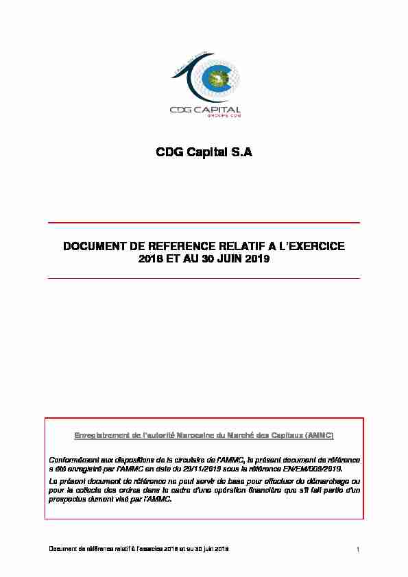 CDGK_CD_Document de référence_2018 et au premier semestre