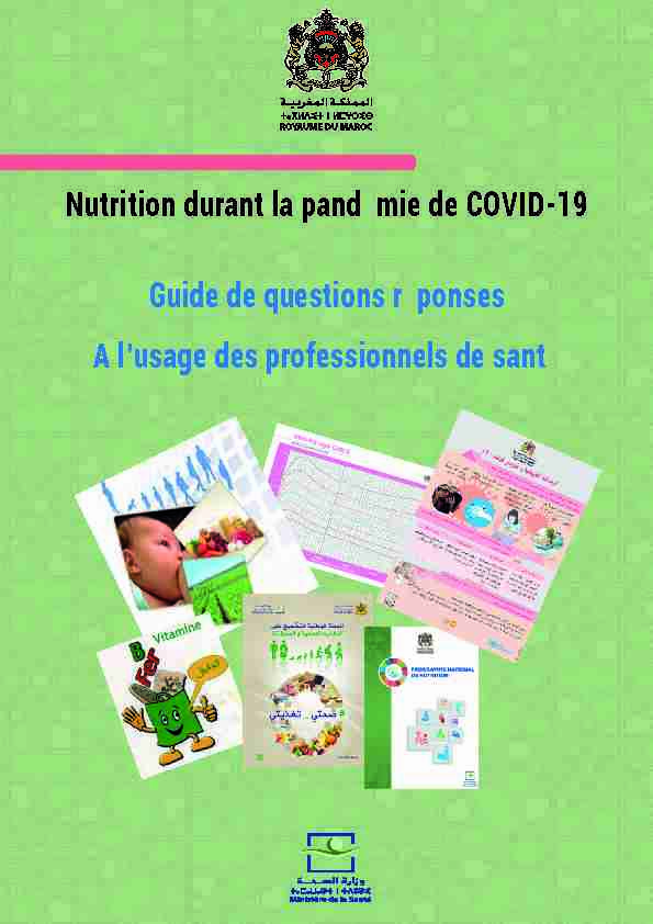 [PDF] Nutrition durant la pandémie de COVID-19 Guide de questions