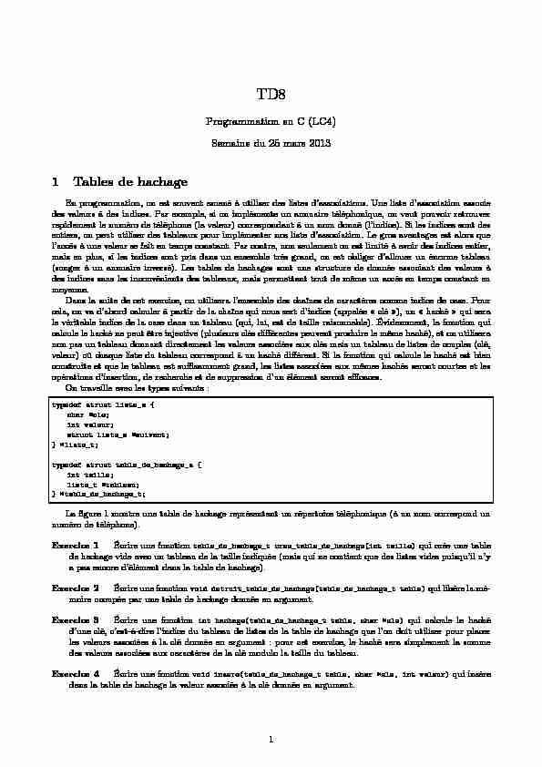 [PDF] 1 Tables de hachage