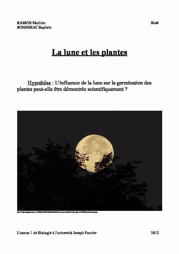 La lune et les plantes