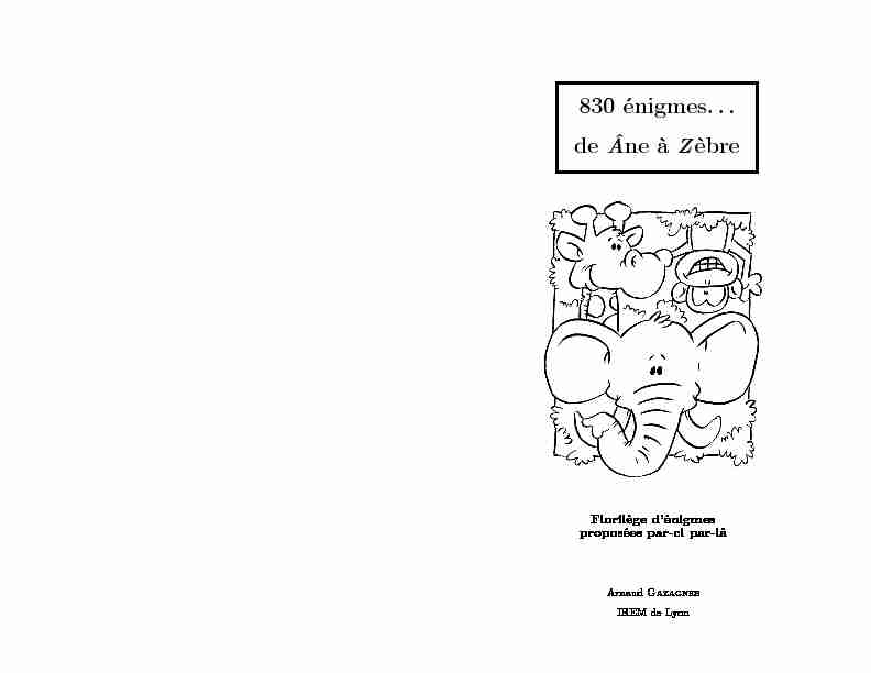 [PDF] 801 énigmes   de Âne à Zèbre
