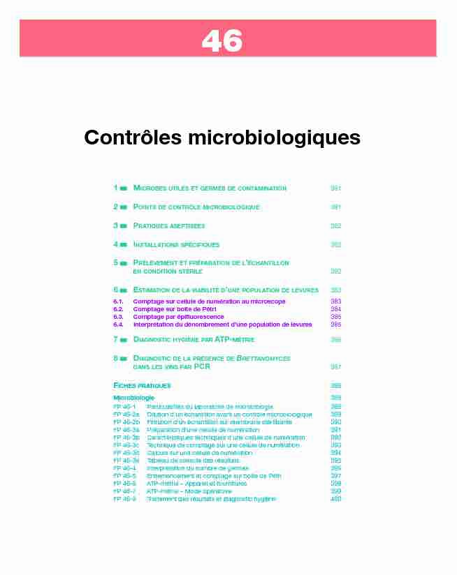 Contrôles microbiologiques
