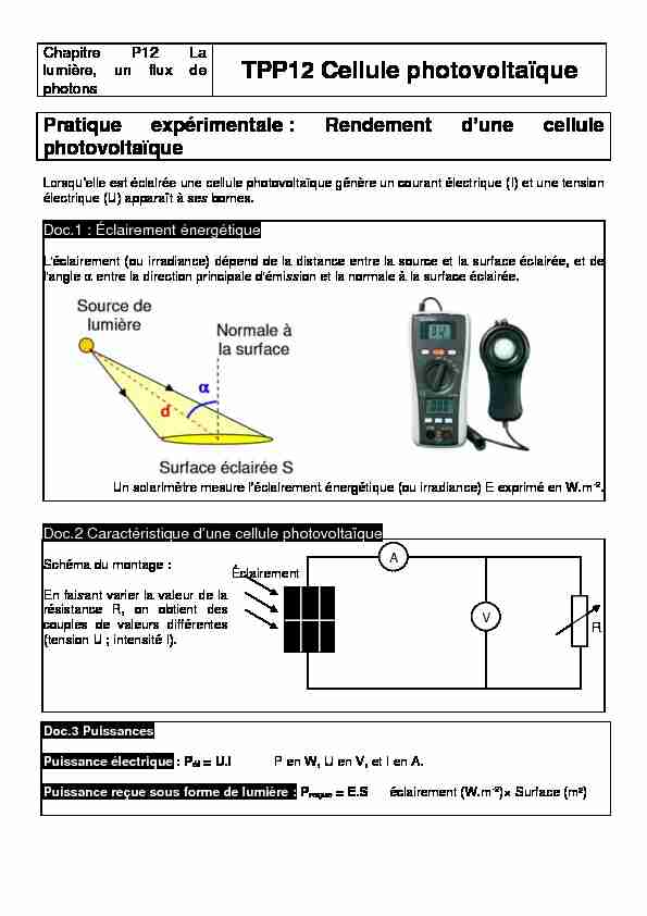 [PDF] TPP12 Cellule photovoltaïque - Labo TP