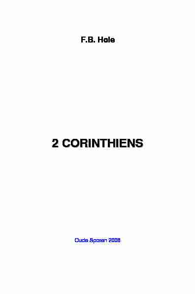 [PDF] 2 Corinthiens - Oude Sporen