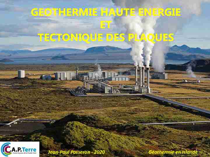 [PDF] GEOTHERMIE HAUTE ENERGIE ET TECTONIQUE DES PLAQUES