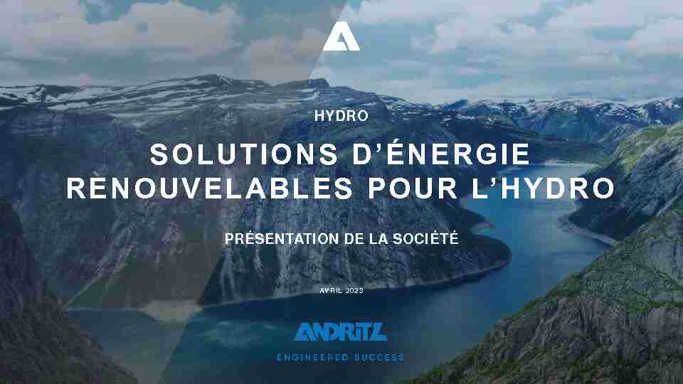 Your global partner for Hydro solutions