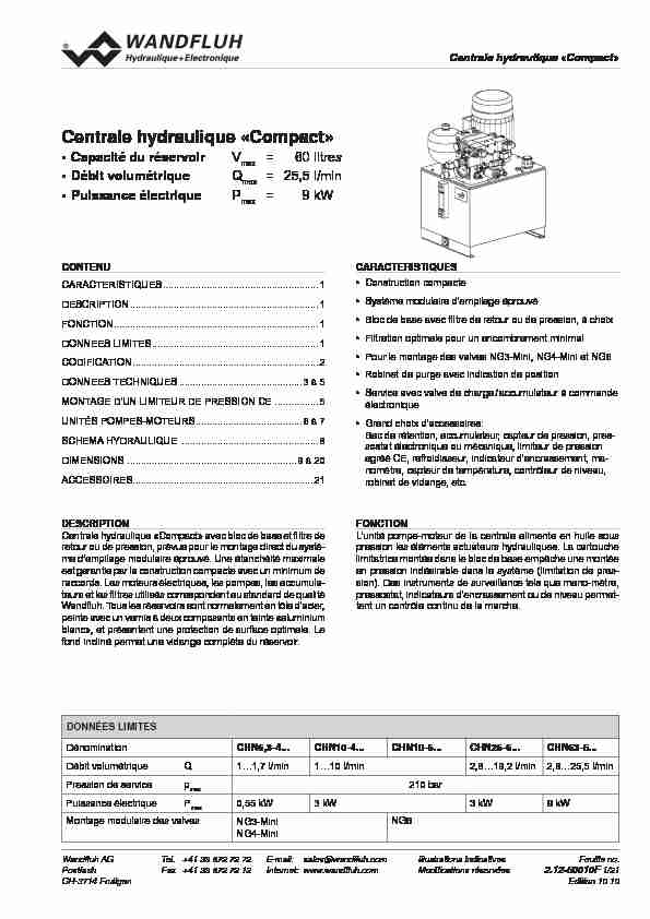 [PDF] Centrale hydraulique «Compact» - Wandfluh FR