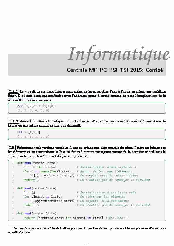 [PDF] Centrale MP PC PSI TSI 2015: Corrigé - AlloSchool