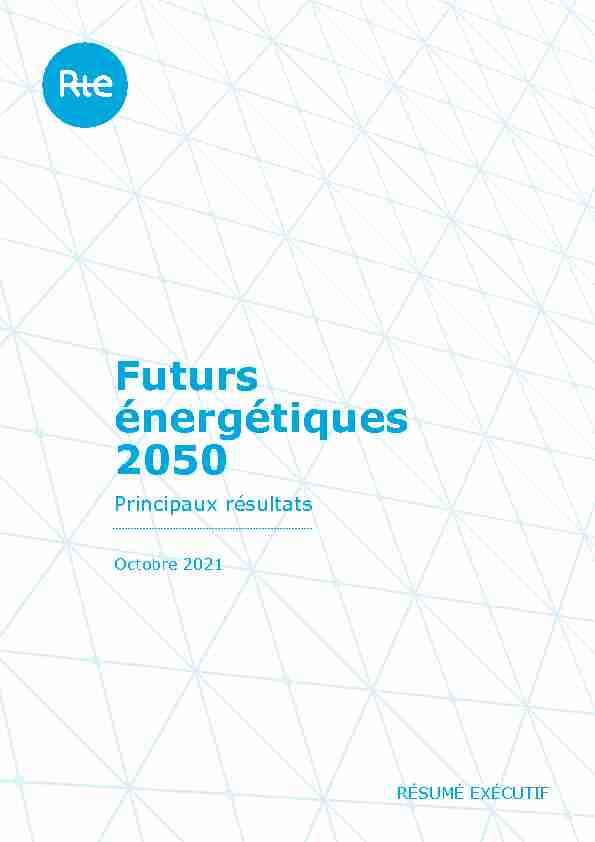 Futurs énergétiques 2050 - Principaux résultats