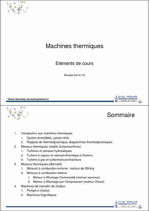 Machines thermiques Sommaire