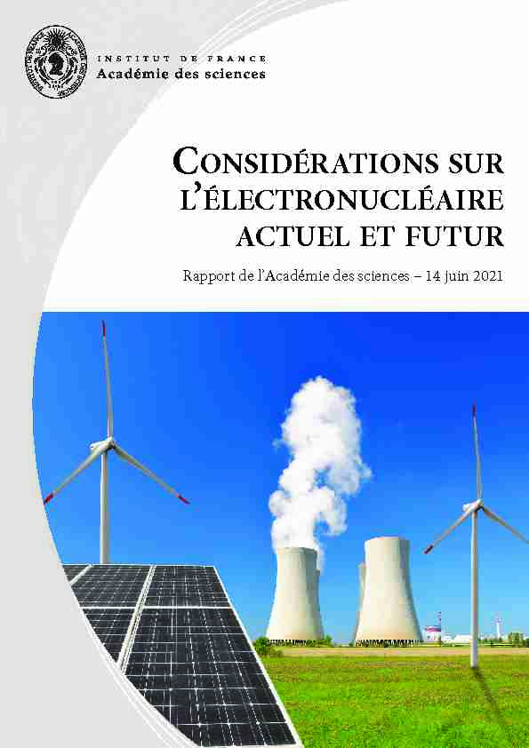 Considérations sur lélectronucléaire actuel et futur - Rapport de l
