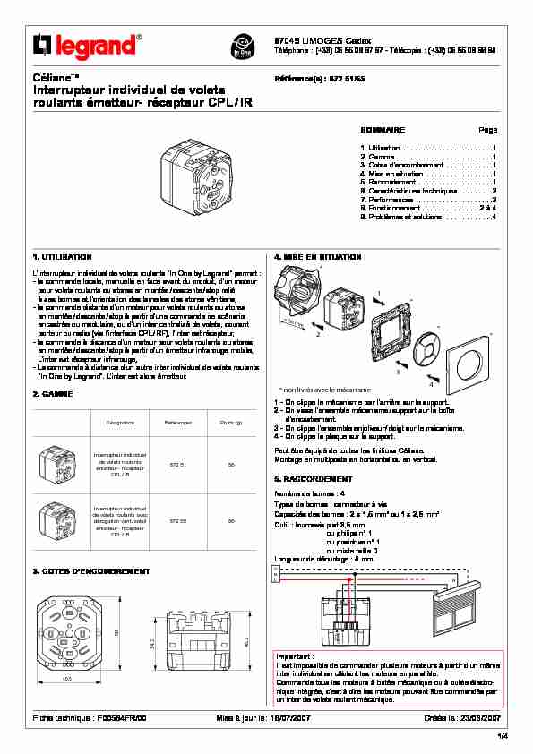 [PDF] Interrupteur individuel de volets roulants émetteur- récepteur CPL / IR