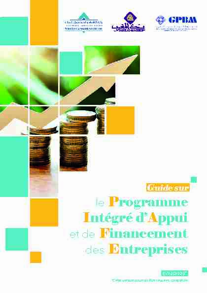 le Programme Intégré dAppui et de Financement des Entreprises