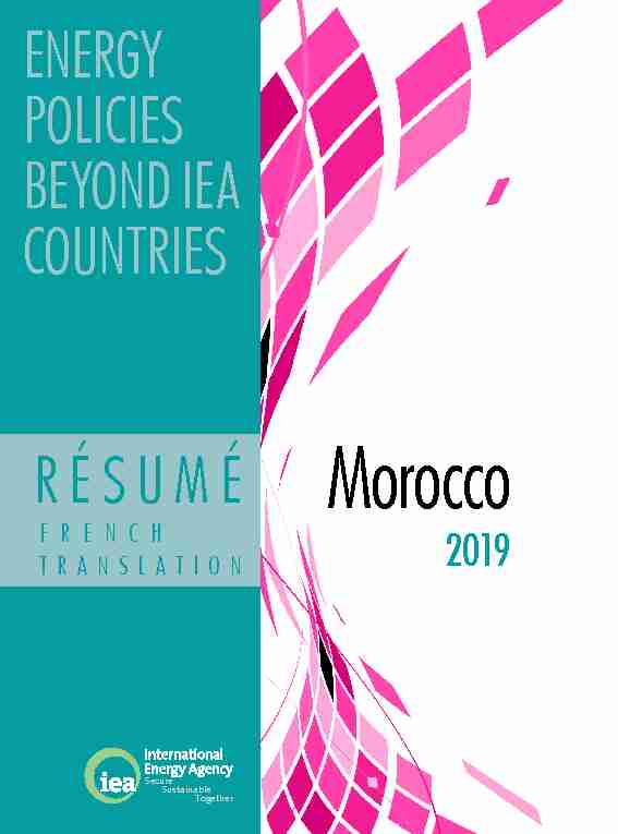 Energy Policies Beyond IEA Countries: Morocco 2019 Review