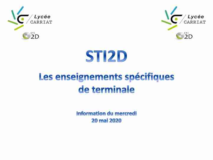 Présentation du programme STI2D 2021