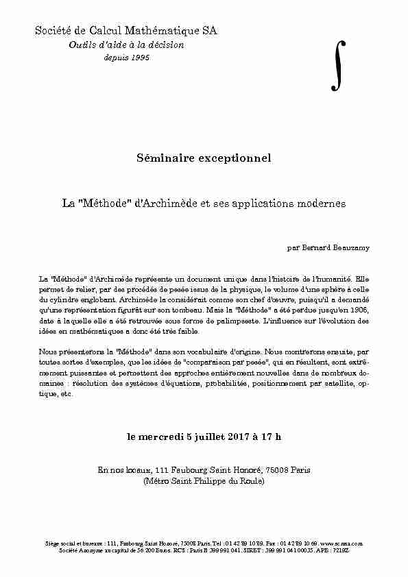 [PDF] Lettre professionnelle France - Société de Calcul Mathématique