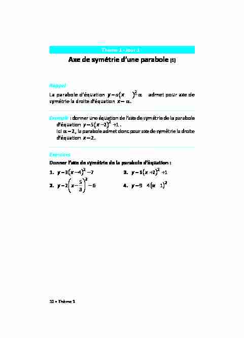 [PDF] Axe de symétrie dune parabole (1)