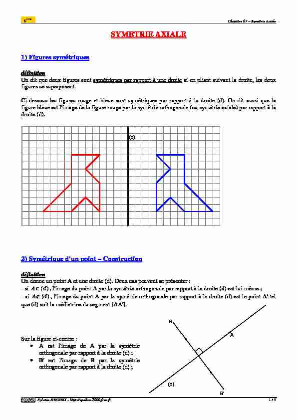 Symétrie axiale (cours 6ème)