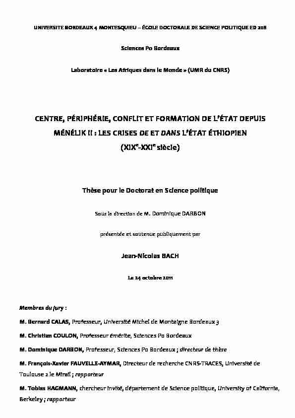 [PDF] centre périphérie conflit et formation de létat depuis ménélik ii