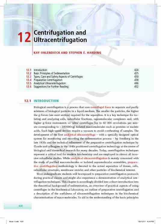 [PDF] Centrifugation and Ultracentrifugation