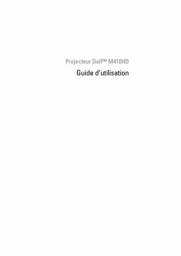 Dell M410HD Projector Guide dutilisation
