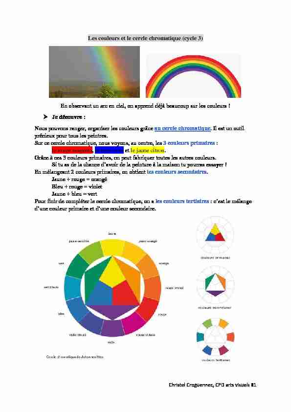 [PDF] Le cercle des couleurs cycle 3
