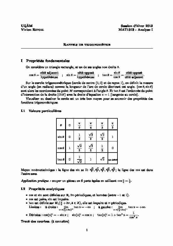[PDF] Rappels de trigonométrie - Normale Sup