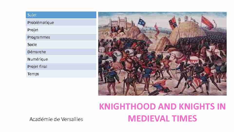 KNIGHTHOOD AND KNIGHTS IN MEDIEVAL TIMES
