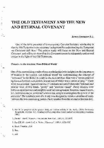 THE OLD TESTAMENT AND THE NEW AND ETERNAL COVENANT