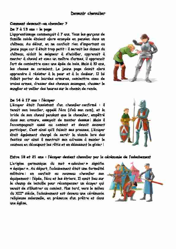 [PDF] Devenir chevalier