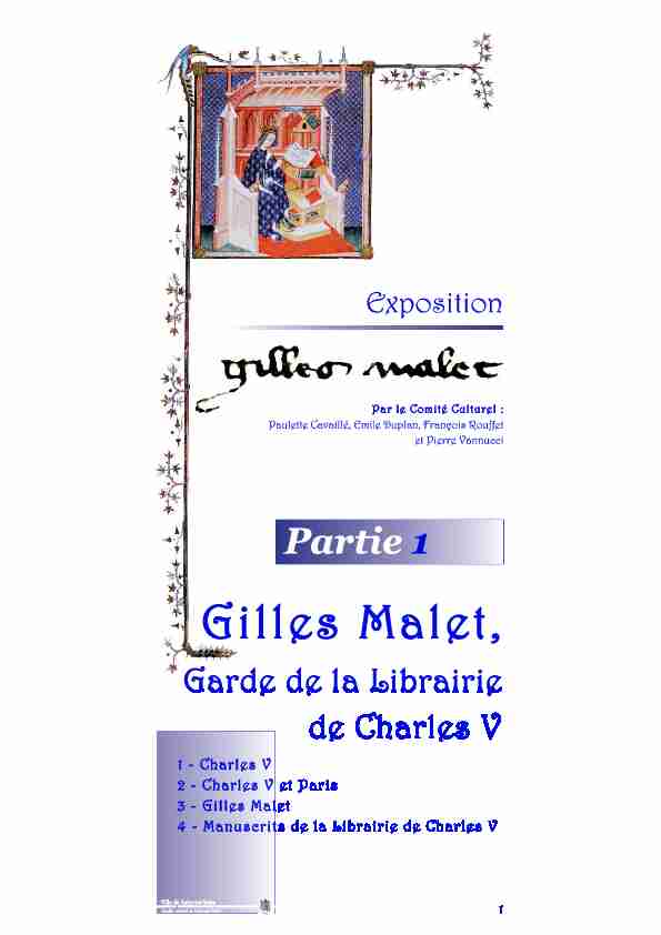 Gilles Malet Garde de la librairie de Charles V