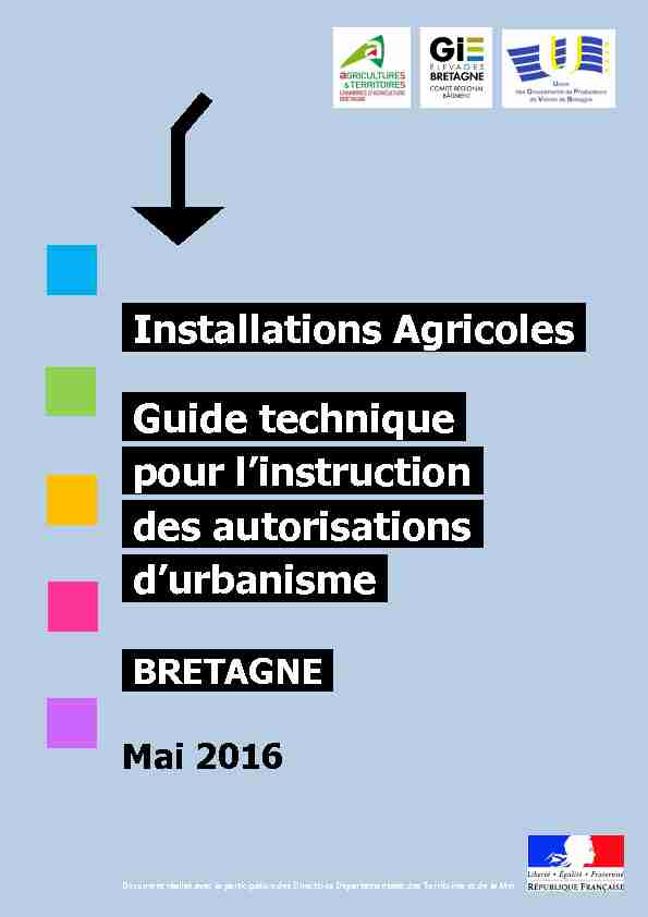 Installations Agricoles Guide technique pour linstruction des
