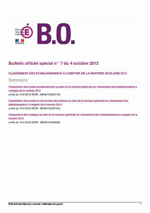 [PDF] Bulletin officiel spécial n° 7 du 4 octobre 2012 - Tahitidocs