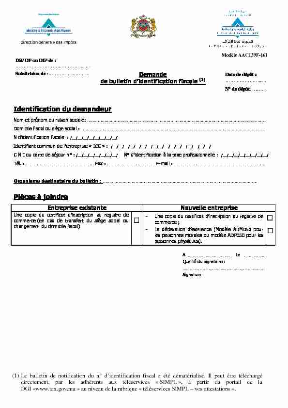 AAC139F-16I - Demande de bulletin didentification fiscale (1)