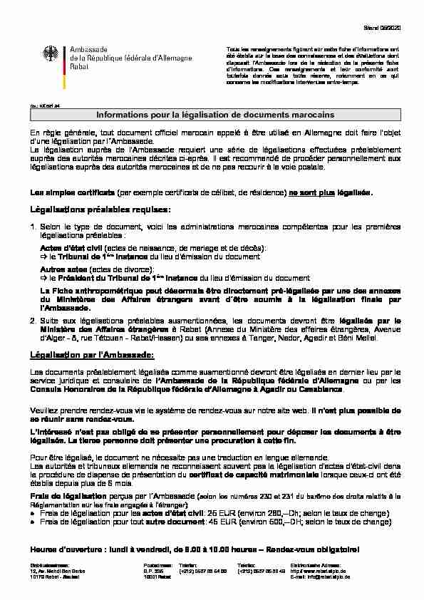 [PDF] Informations pour la légalisation de documents marocains